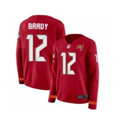 Women's Tampa Bay Buccaneers #12 Tom Brady Limited Red Therma Long Sleeve Football Jersey