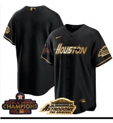 Men's Houston Astros Blank 2023 Black Serise Champions Base Stitched Jerseys
