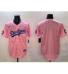 Men's Los Angeles Dodgers Blank Pink 2025 Tokyo Series Limited Stitched Baseball Jersey