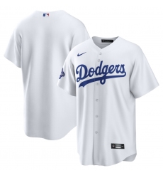 Men's Los Angeles Dodgers Blank White 2025 World Series Champions Home Cool Base Stitched Baseball Jersey