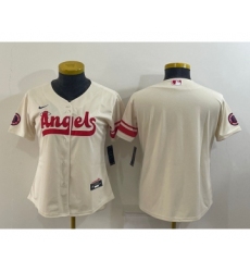 Women's Los Angeles Angels Blank Cream 2022 City Connect Cool Base Stitched Jersey