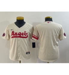 Youth Los Angeles Angels Blank Cream 2022 City Connect Cool Base Stitched Jersey