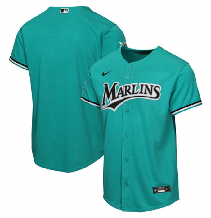 Men's Miami Marlins Blank Teal Alternate Stadium Stitched Baseball Jersey