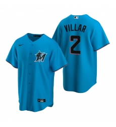 Men's Nike Miami Marlins #2 Jonathan Villar Blue Alternate Stitched Baseball Jersey