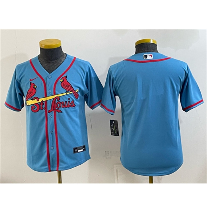 Youth St. Louis Cardinals Blank Blue Cool Base Stitched Baseball Jersey