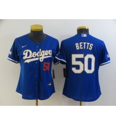Youth Nike Los Angeles Dodgers #50 Mookie Betts Blue Series Champions Authentic Jersey