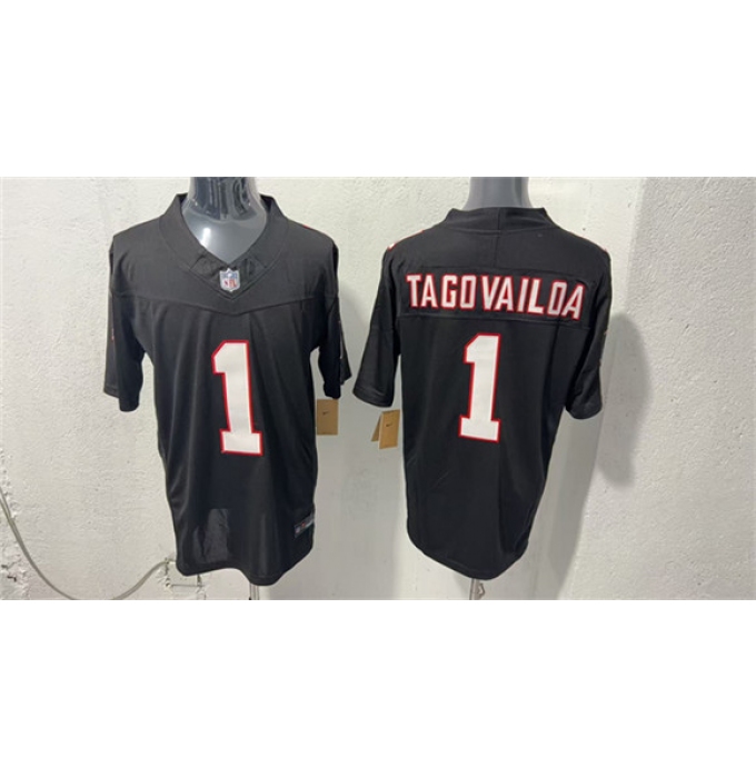 Men's Atlanta Falcons #1 Tua Tagovailoa Black F.U.S.E. Vapor Untouchable Limited Stitched Football Stitched Jersey
