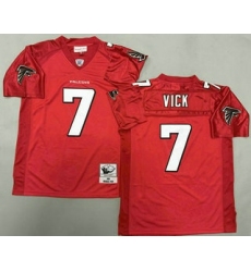 Men's Atlanta Falcons #7 Michael Vick Red 2003 Throwback Jersey