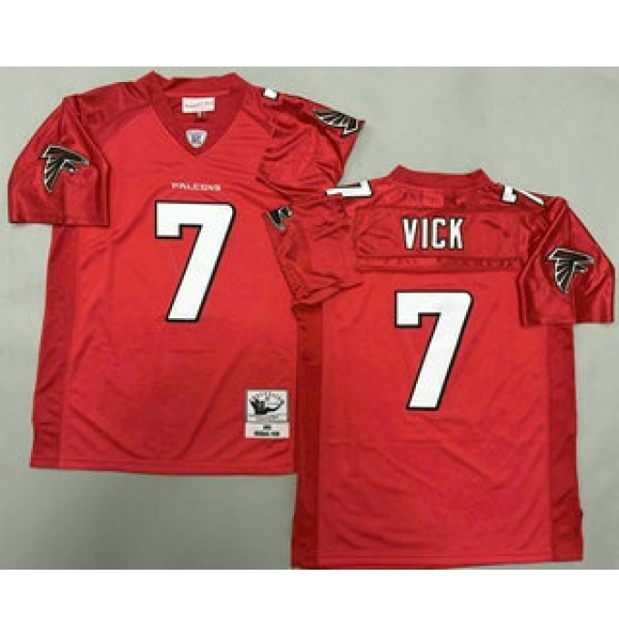 Men's Atlanta Falcons #7 Michael Vick Red 2003 Throwback Jersey