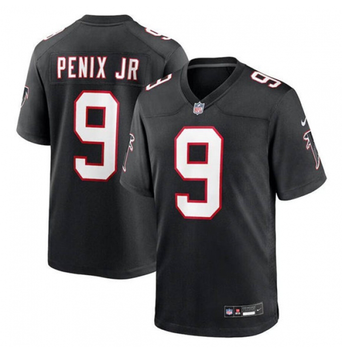 Men's Atlanta Falcons #9 Michael Penix Jr. Black Alternate Football Stitched Game Jersey