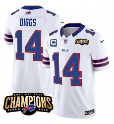 Men's Buffalo Bills #14 Stefon Diggs White 2023 F.U.S.E. AFC East Champions With 3-star C Football Stitched Jersey