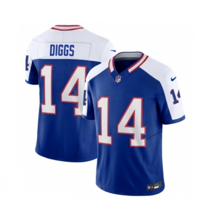 Men's Nike Buffalo Bills #14 Stefon Diggs Blue White 2023 F.U.S.E. Throwback Vapor Untouchable Limited Football Stitched Jersey