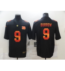 Men's Cincinnati Bengals #9 Joe Burrow Black colorful Nike Limited Jersey