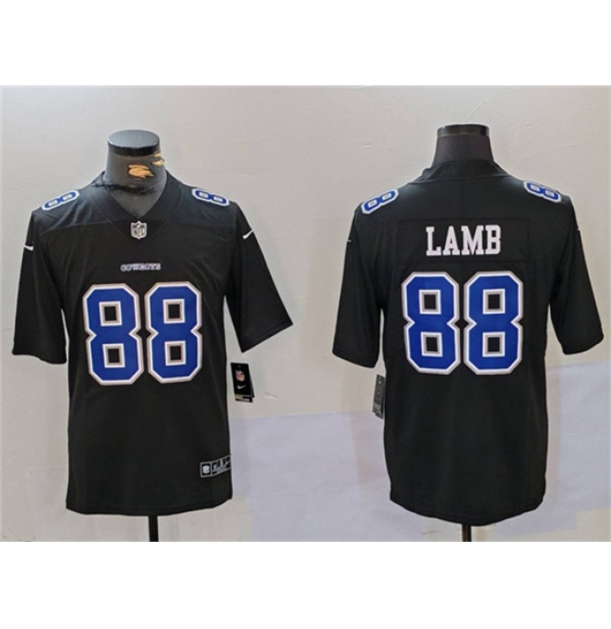 Men's Dallas Cowboys #88 CeeDee Lamb Black Throwback Vapor Untouchable Limited Football Stitched Jersey