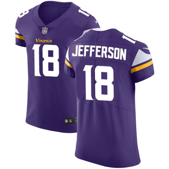 Men's Minnesota Vikings #18 Justin Jefferson Purple Team Color Stitched ...
