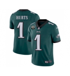 Men's Eagles 2022 #1 Jalen Hurts Green With 2-star C Patch Vapor Untouchable Limited Stitched NFL Jersey