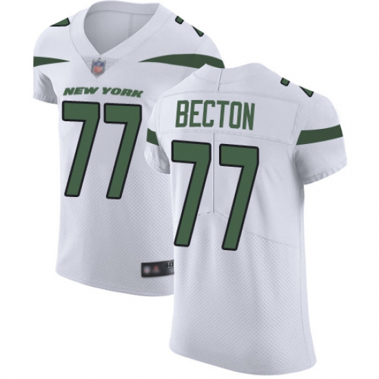 Men's New York Jets #77 Mekhi Becton White Stitched New Elite Jersey ...
