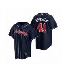 Women Atlanta Braves #41 Jared Shuster Navy 2020 MLB Draft Replica Alternate Jersey