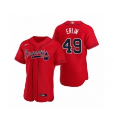 Men's Atlanta Braves #49 Robbie Erlin Nike Red Authentic Alternate Jersey