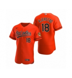 Men's Baltimore Orioles #18 Heston Kjerstad Nike Orange Authentic Alternate Jersey
