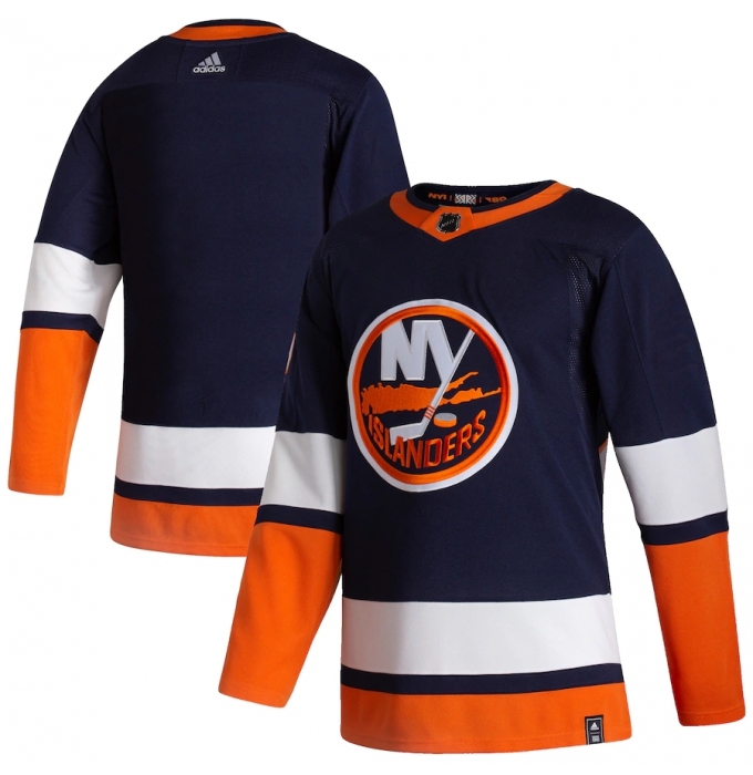 Men's New York Islanders Blank adidas Navy 2020-21 Reverse Retro Authentic Jersey