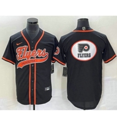 Men's Nike Philadelphia Flyers Blank Black Cool Base Stitched Baseball Jersey