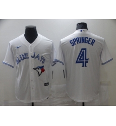 Men's Toronto Blue Jays #4 George Springer White Nike Royal Alternate Replica Player Jersey