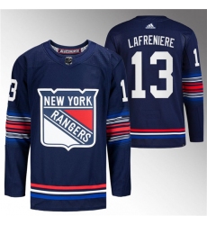 Men's New York Rangers #13 Alexis Lafreniere Navy Stitched Jersey