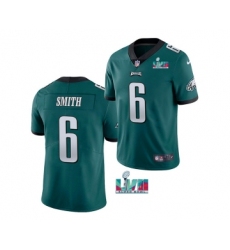 Men's Philadelphia Eagles #6 DeVonta Smith Green Super Bowl LVII Patch Vapor Untouchable Limited Stitched Jersey