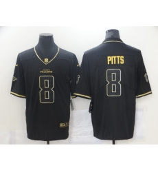 Men's Atlanta Falcons #8 Kyle Pitts Nike Black Gold 2021 Draft First Round Pick Limited Jersey