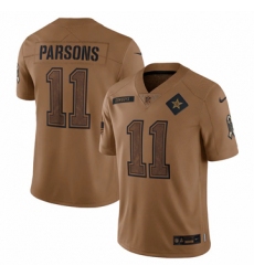 Men's Dallas Cowboys #11 Micah Parsons Nike Brown 2023 Salute To Service Limited Jersey