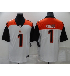 Men's Cincinnati Bengals #1 Ja'Marr Chase Nike White Draft First Round Pick Limited Jersey