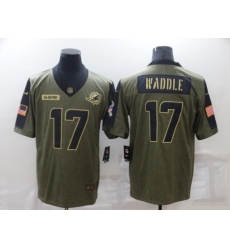 Men's Miami Dolphins #17 Jaylen Waddle Nike Olive 2021 Salute To Service Limited Player Jersey