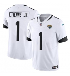 Men's Jacksonville Jaguars #1 Travis Etienne Jr. White 2023 F.U.S.E Vapor Untouchable Limited Football Stitched Jersey