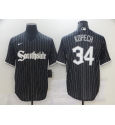 Men's Nike White Sox Southside #34 Michael Kopech Black City Connect Authentic Jersey