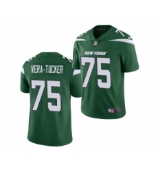 Men's New York Jets #75 Alijah Vera-Tucker Green Vapor Untouchable Limited Stitched Jersey