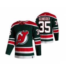 Men's New Jersey Devils #35 Corey Schneider Green 2020-21 Reverse Retro Alternate Hockey Jersey