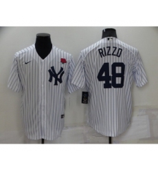Men's New York Yankees #48 Anthony Rizzo White Cool Base Stitched Rose Baseball Jersey