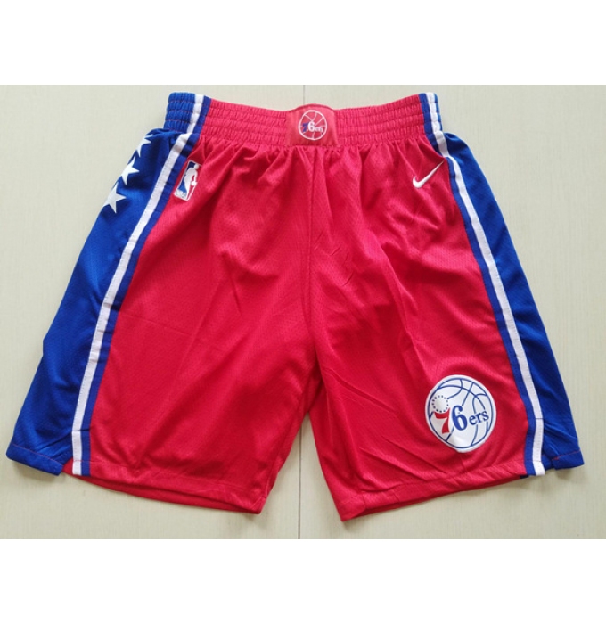 Men's Philadelphia 76ers Red NBA Shorts (Run Smaller)