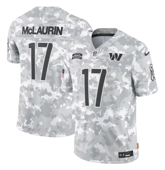 Men's Washington Commanders #17 Terry McLaurin 2024 Arctic Camo Salute To Service Limited Stitched Football Jersey