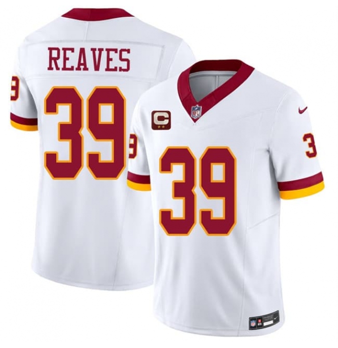 Men's Washington Commanders #39 Jeremy Reaves White 2026 F.U.S.E. With 2-Star C Vapor Limited Football Stitched Jersey