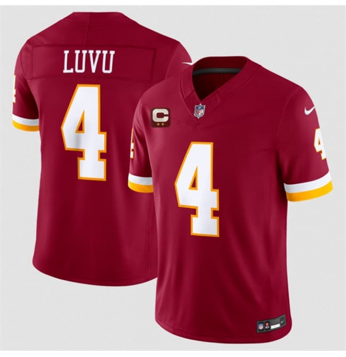 Men's Washington Commanders #4 Frankie Luvu Burgundy 2026 F.U.S.E. With 2-Star C Vapor Limited Football Stitched Jersey