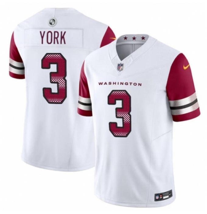 Youth Washington Commanders #3 Cade York White 2024 F U S E Vapor Limited Stitched Football Jersey