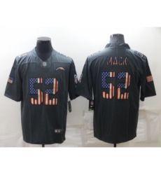 Men's Los Angeles Chargers #52 Khalil Mack Grey Salute To Service USA Flag Stitched Jersey