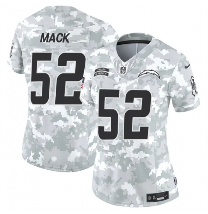 Women's Los Angeles Chargers #52 Khalil Mack 2024 F.U.S.E Arctic Camo Salute To Service Limited Stitched Football Jersey(Run Small)