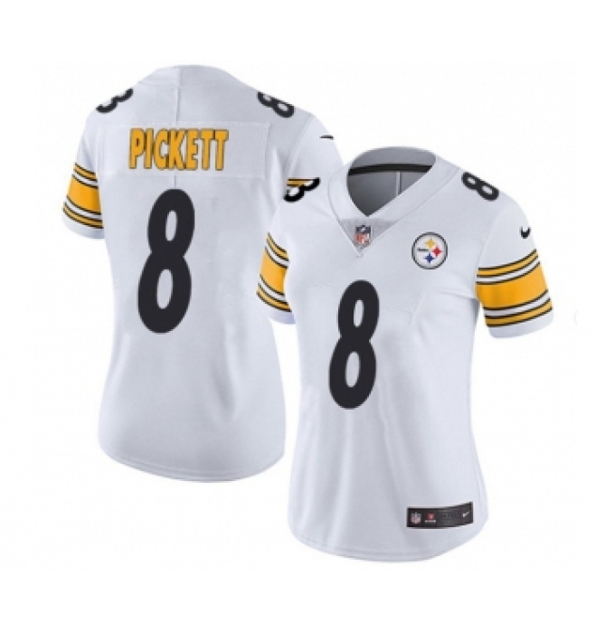 Women's Pittsburgh Steelers #8 Kenny Pickett White Vapor Untouchable Limited Stitched Jersey(Run Small)