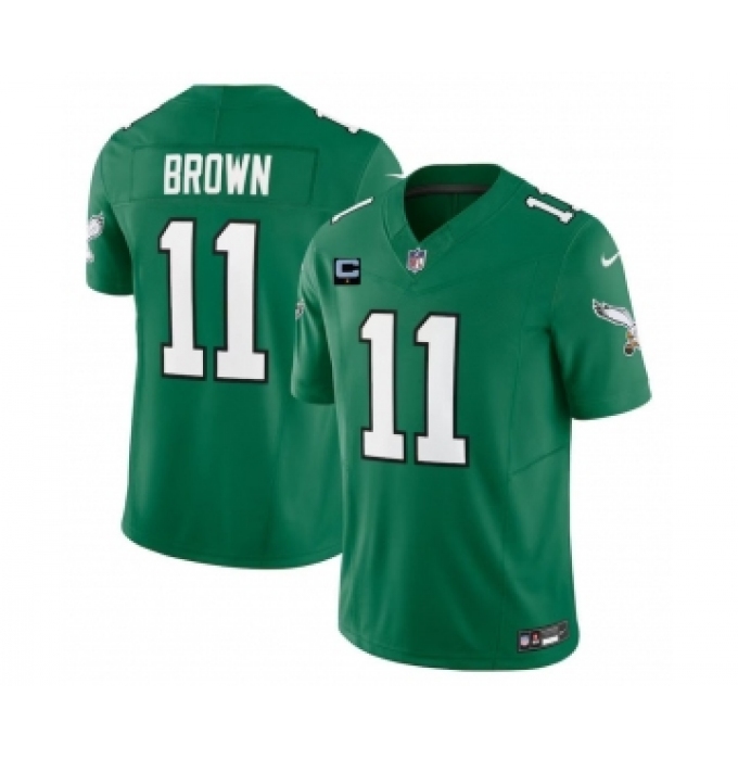 Men's Nike Philadelphia Eagles #11 A. J. Brown Green 2023 F.U.S.E. 1-Star C Vapor Untouchable Limited Football Stitched Jersey