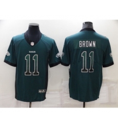Men's Philadelphia Eagles #11 A. J. Brown Green Fashion Color Rush Limited Stitched Jersey