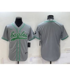Men's Philadelphia Eagles Blank Grey Stitched MLB Cool Base Nike Baseball Jersey