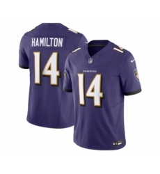 Men's Baltimore Ravens #14 Kyle Hamilton Purple 2023 F.U.S.E Vapor Jersey